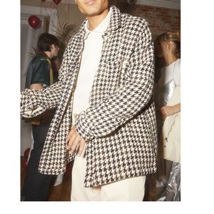 Urban outfitters men’s houndstooth shirt jacket sz M NWT